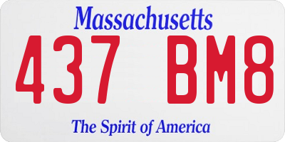 MA license plate 437BM8