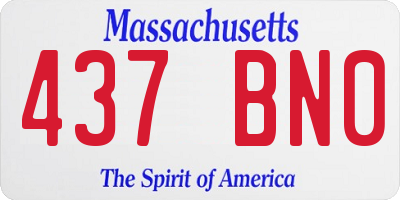MA license plate 437BN0