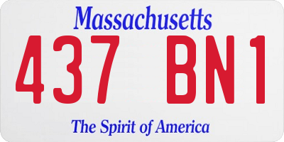 MA license plate 437BN1