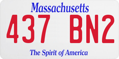 MA license plate 437BN2