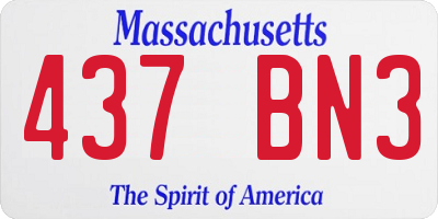 MA license plate 437BN3