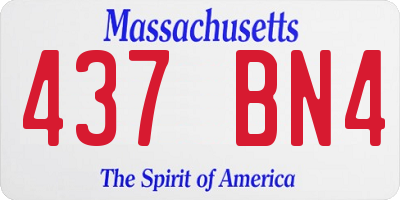 MA license plate 437BN4