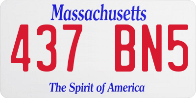 MA license plate 437BN5