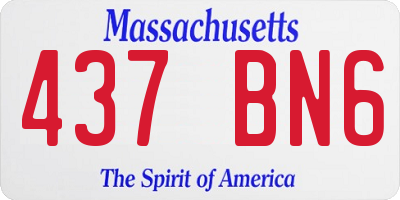 MA license plate 437BN6