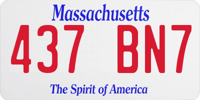 MA license plate 437BN7