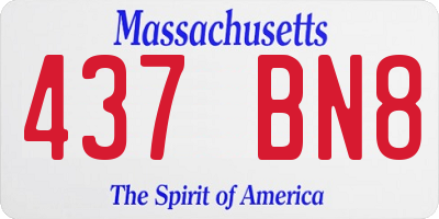 MA license plate 437BN8