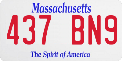 MA license plate 437BN9