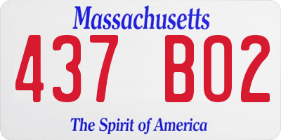 MA license plate 437BO2