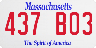 MA license plate 437BO3
