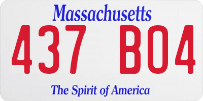 MA license plate 437BO4