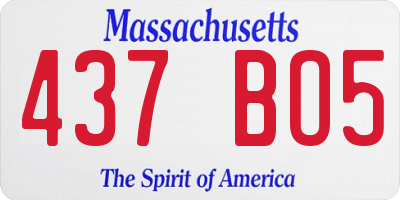 MA license plate 437BO5