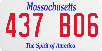 MA license plate 437BO6