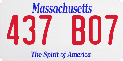 MA license plate 437BO7