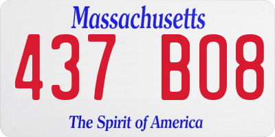 MA license plate 437BO8