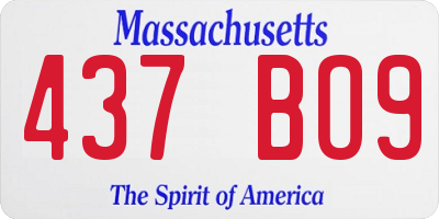 MA license plate 437BO9