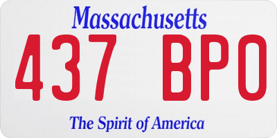 MA license plate 437BP0