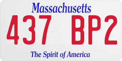 MA license plate 437BP2