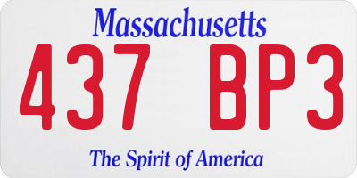 MA license plate 437BP3