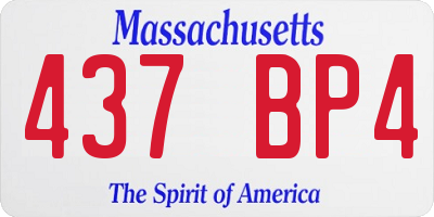 MA license plate 437BP4