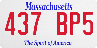 MA license plate 437BP5