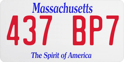 MA license plate 437BP7