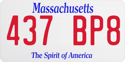 MA license plate 437BP8