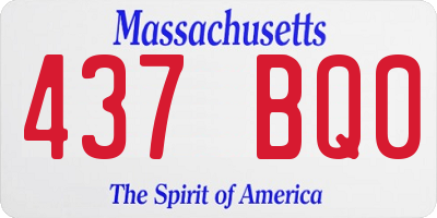 MA license plate 437BQ0