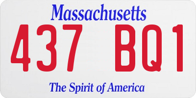 MA license plate 437BQ1