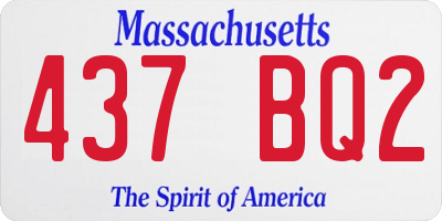 MA license plate 437BQ2