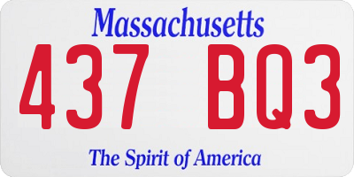 MA license plate 437BQ3