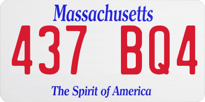MA license plate 437BQ4
