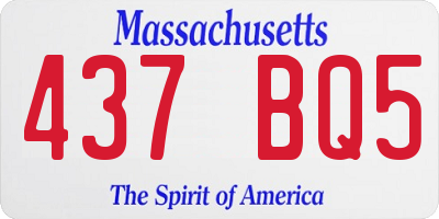MA license plate 437BQ5