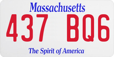MA license plate 437BQ6