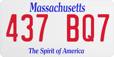 MA license plate 437BQ7