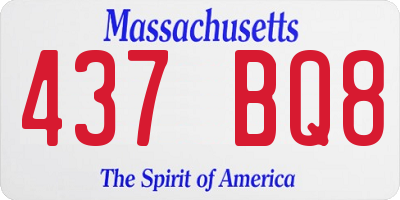MA license plate 437BQ8