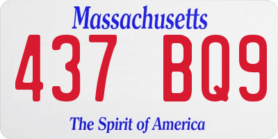 MA license plate 437BQ9