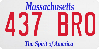 MA license plate 437BR0
