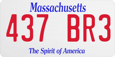 MA license plate 437BR3