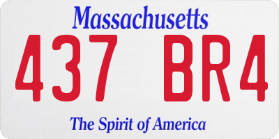 MA license plate 437BR4
