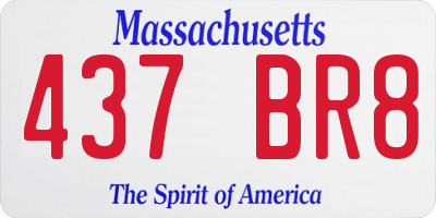 MA license plate 437BR8