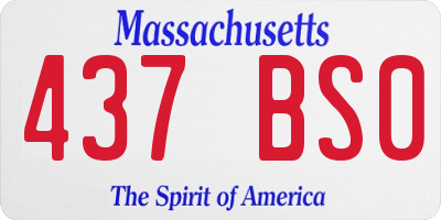 MA license plate 437BS0