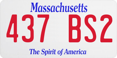 MA license plate 437BS2