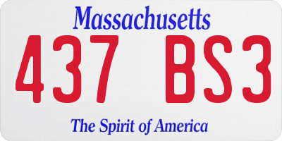 MA license plate 437BS3