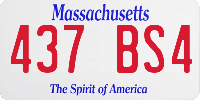 MA license plate 437BS4