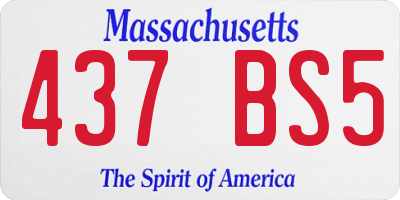 MA license plate 437BS5