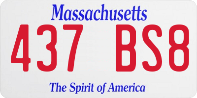 MA license plate 437BS8