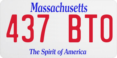 MA license plate 437BT0