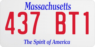 MA license plate 437BT1