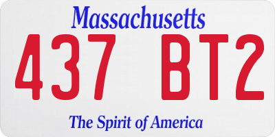 MA license plate 437BT2
