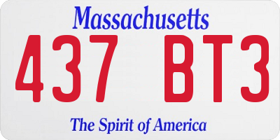 MA license plate 437BT3